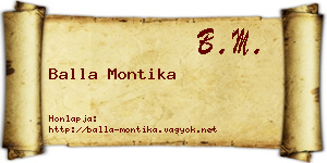 Balla Montika névjegykártya